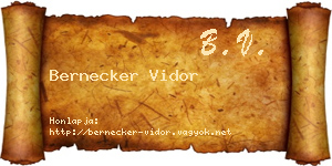 Bernecker Vidor névjegykártya